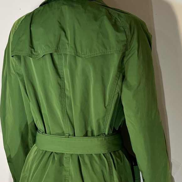 Talbots Green All Weather Lined  Rain Trench Coat‎ Size M Pockets Belted - Picture 7 of 9